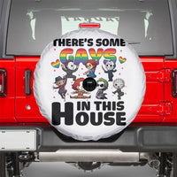 There's Some Gays in This House Spare Tire Cover Funny LGBTQ+ Horror Character Pride Mashup - Wonder Print Shop