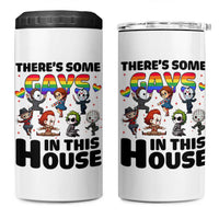 There's Some Gays in This House 4 in 1 Can Cooler Tumbler Funny LGBTQ+ Horror Character Pride Mashup - Wonder Print Shop