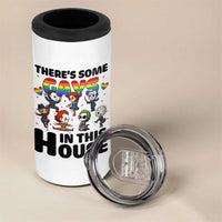 There's Some Gays in This House 4 in 1 Can Cooler Tumbler Funny LGBTQ+ Horror Character Pride Mashup - Wonder Print Shop