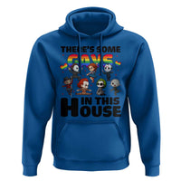 There's Some Gays in This House Hoodie Funny LGBTQ+ Horror Character Pride Mashup - Wonder Print Shop
