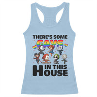 There's Some Gays in This House Racerback Tank Top Funny LGBTQ+ Horror Character Pride Mashup - Wonder Print Shop