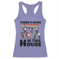 There's Some Gays in This House Racerback Tank Top Funny LGBTQ+ Horror Character Pride Mashup - Wonder Print Shop