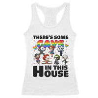 There's Some Gays in This House Racerback Tank Top Funny LGBTQ+ Horror Character Pride Mashup - Wonder Print Shop
