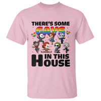 There's Some Gays in This House T Shirt Funny LGBTQ+ Horror Character Pride Mashup - Wonder Print Shop