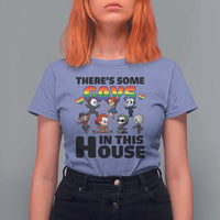 There's Some Gays in This House T Shirt For Women Funny LGBTQ+ Horror Character Pride Mashup - Wonder Print Shop