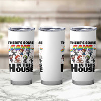 There's Some Gays in This House Tumbler Cup Funny LGBTQ+ Horror Character Pride Mashup - Wonder Print Shop