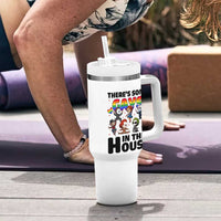 There's Some Gays in This House Tumbler With Handle Funny LGBTQ+ Horror Character Pride Mashup - Wonder Print Shop