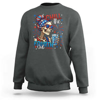 Chill the Fourth Out Skeleton Sweatshirt Funny Patriotic 4th of July Fireworks Party - Wonder Print Shop