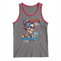 Chill the Fourth Out Skeleton Tank Top Funny Patriotic 4th of July Fireworks Party - Wonder Print Shop