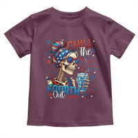 Chill the Fourth Out Skeleton Toddler T Shirt Funny Patriotic 4th of July Fireworks Party - Wonder Print Shop