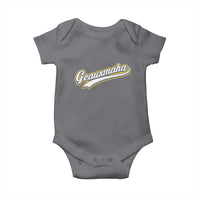 Geauxmaha Vintage Throwback Design Baby Onesie Purple and Gold Baseball Fan - Wonder Print Shop