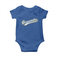 Geauxmaha Vintage Throwback Design Baby Onesie Purple and Gold Baseball Fan - Wonder Print Shop