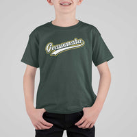 Geauxmaha Vintage Throwback Design T Shirt For Kid Purple and Gold Baseball Fan - Wonder Print Shop