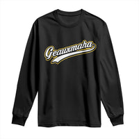 Geauxmaha Vintage Throwback Design Long Sleeve Shirt Purple and Gold Baseball Fan - Wonder Print Shop