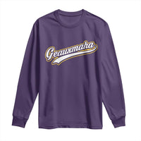 Geauxmaha Vintage Throwback Design Long Sleeve Shirt Purple and Gold Baseball Fan - Wonder Print Shop