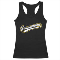 Geauxmaha Vintage Throwback Design Racerback Tank Top Purple and Gold Baseball Fan - Wonder Print Shop