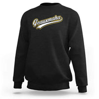 Geauxmaha Vintage Throwback Design Sweatshirt Purple and Gold Baseball Fan - Wonder Print Shop