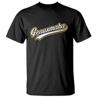 Geauxmaha Vintage Throwback Design T Shirt Purple and Gold Baseball Fan - Wonder Print Shop