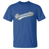 Geauxmaha Vintage Throwback Design T Shirt Purple and Gold Baseball Fan - Wonder Print Shop