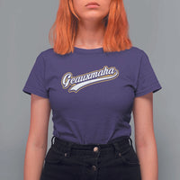 Geauxmaha Vintage Throwback Design T Shirt For Women Purple and Gold Baseball Fan - Wonder Print Shop