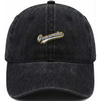 Geauxmaha Vintage Throwback Design Washed Cotton Baseball Cap Purple and Gold Baseball Fan