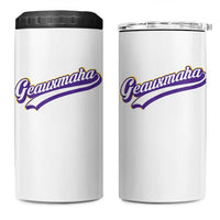 Geauxmaha Vintage Throwback Design 4 in 1 Can Cooler Tumbler Gold Baseball Fan - Wonder Print Shop