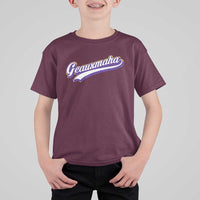 Geauxmaha Vintage Throwback Design T Shirt For Kid Gold Baseball Fan - Wonder Print Shop