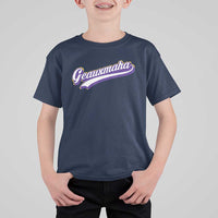 Geauxmaha Vintage Throwback Design T Shirt For Kid Gold Baseball Fan - Wonder Print Shop