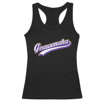 Geauxmaha Vintage Throwback Design Racerback Tank Top Gold Baseball Fan - Wonder Print Shop