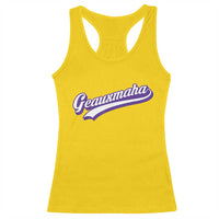 Geauxmaha Vintage Throwback Design Racerback Tank Top Gold Baseball Fan - Wonder Print Shop