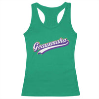 Geauxmaha Vintage Throwback Design Racerback Tank Top Gold Baseball Fan - Wonder Print Shop
