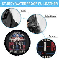 Red White and Livin Happy 4th of July Patriotic Spare Tire Cover Funny Retro Movie Quote You Gotta Keep On Living Man