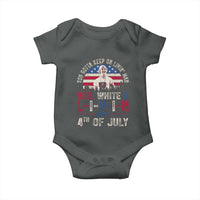 Red White and Livin Happy 4th of July Patriotic Baby Onesie Funny Retro Movie Quote You Gotta Keep On Living Man