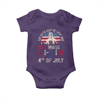 Red White and Livin Happy 4th of July Patriotic Baby Onesie Funny Retro Movie Quote You Gotta Keep On Living Man