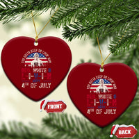 Red White and Livin Happy 4th of July Patriotic Ceramic Ornament Funny Retro Movie Quote You Gotta Keep On Living Man