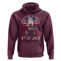 Red White and Livin Happy 4th of July Patriotic Hoodie Funny Retro Movie Quote You Gotta Keep On Living Man