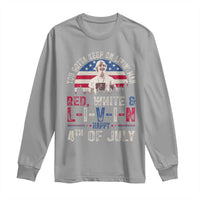 Red White and Livin Happy 4th of July Patriotic Long Sleeve Shirt Funny Retro Movie Quote You Gotta Keep On Living Man