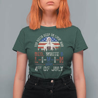 Red White and Livin Happy 4th of July Patriotic T Shirt For Women Funny Retro Movie Quote You Gotta Keep On Living Man