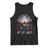 Red White and Livin Happy 4th of July Patriotic Tank Top Funny Retro Movie Quote You Gotta Keep On Living Man
