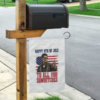 Happy 4th of July To All You Sumbitches Patriotic Graphic Garden Flag Funny Fighter Pilot Retro Action Movie Humor Inspo