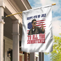 Happy 4th of July To All You Sumbitches Patriotic Graphic Garden Flag Funny Fighter Pilot Retro Action Movie Humor Inspo