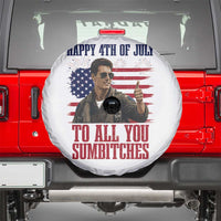 Happy 4th of July To All You Sumbitches Patriotic Graphic Spare Tire Cover Funny Fighter Pilot Retro Action Movie Humor Inspo