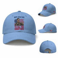 Happy 4th of July To All You Sumbitches Patriotic Graphic Baseball Cap Funny Fighter Pilot Retro Action Movie Humor Inspo