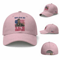 Happy 4th of July To All You Sumbitches Patriotic Graphic Baseball Cap Funny Fighter Pilot Retro Action Movie Humor Inspo