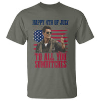 Happy 4th of July To All You Sumbitches Patriotic Graphic T Shirt Funny Fighter Pilot Retro Action Movie Humor Inspo