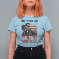 Happy 4th of July To All You Sumbitches Patriotic Graphic T Shirt For Women Funny Fighter Pilot Retro Action Movie Humor Inspo