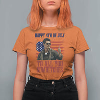 Happy 4th of July To All You Sumbitches Patriotic Graphic T Shirt For Women Funny Fighter Pilot Retro Action Movie Humor Inspo