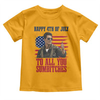 Happy 4th of July To All You Sumbitches Patriotic Graphic Toddler T Shirt Funny Fighter Pilot Retro Action Movie Humor Inspo