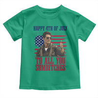 Happy 4th of July To All You Sumbitches Patriotic Graphic Toddler T Shirt Funny Fighter Pilot Retro Action Movie Humor Inspo