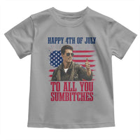 Happy 4th of July To All You Sumbitches Patriotic Graphic Toddler T Shirt Funny Fighter Pilot Retro Action Movie Humor Inspo